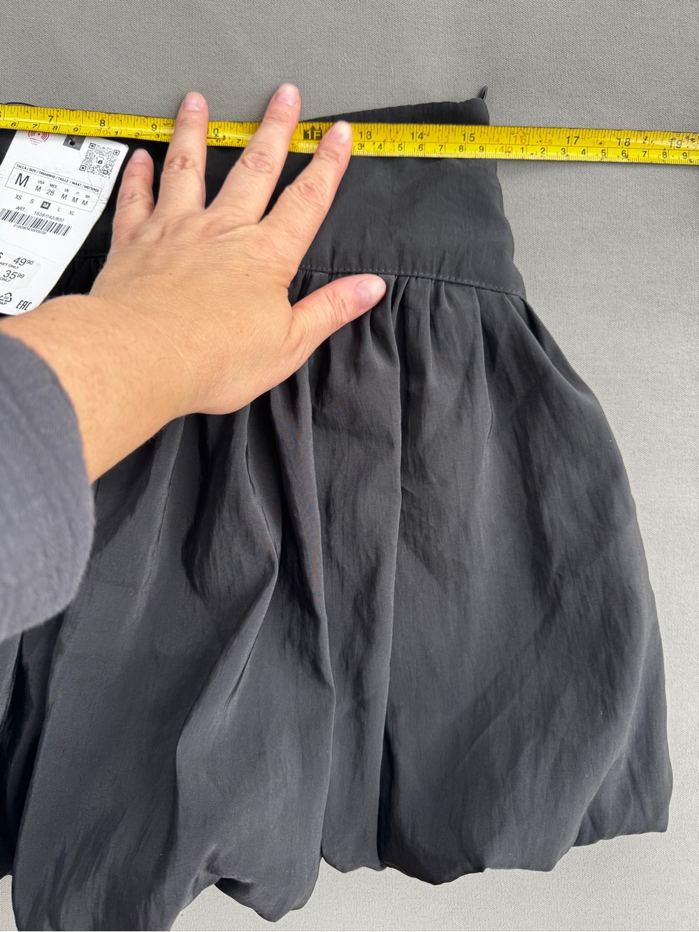 Zara Black Bubble Hem Mini Skort Size M NWT Balloon Puff Skirt With Shorts - Picture 9 of 12